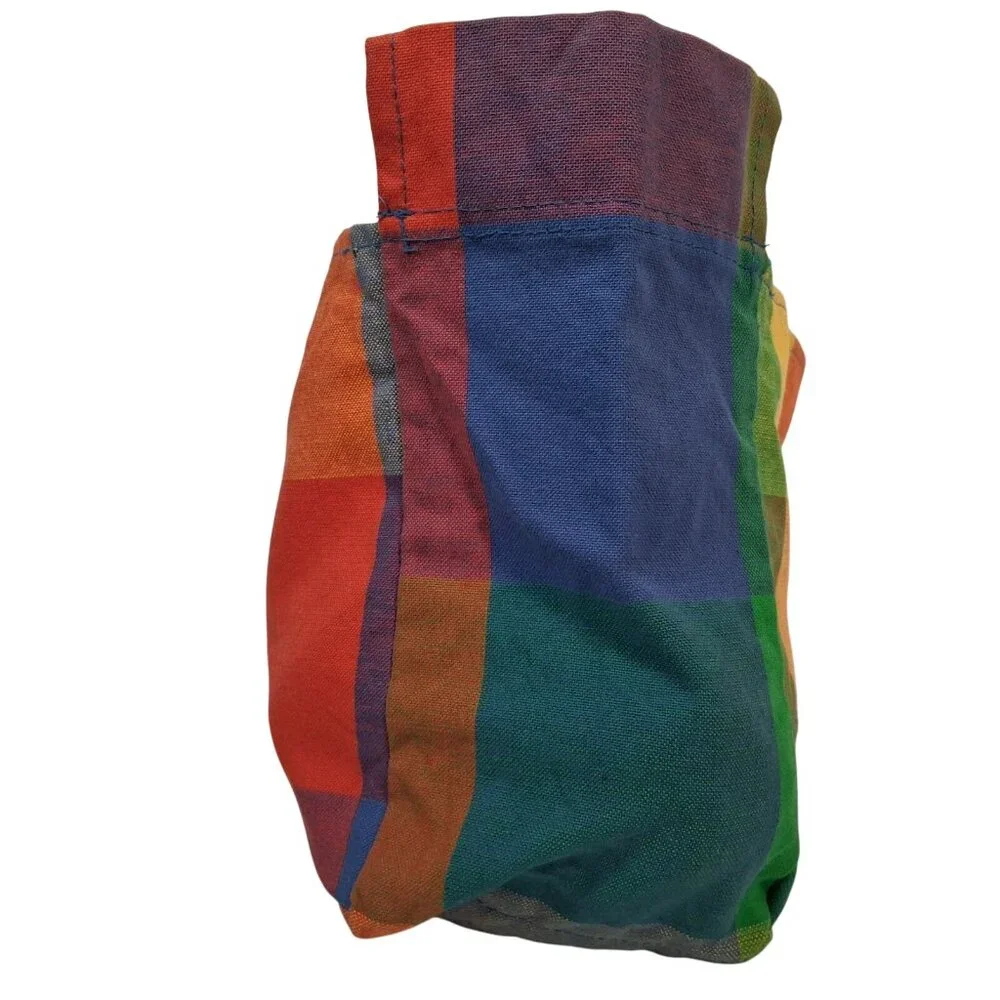 IKEA Replacement Hanging Bag Sack For Organizer Single Rainbow Plaid Canvas